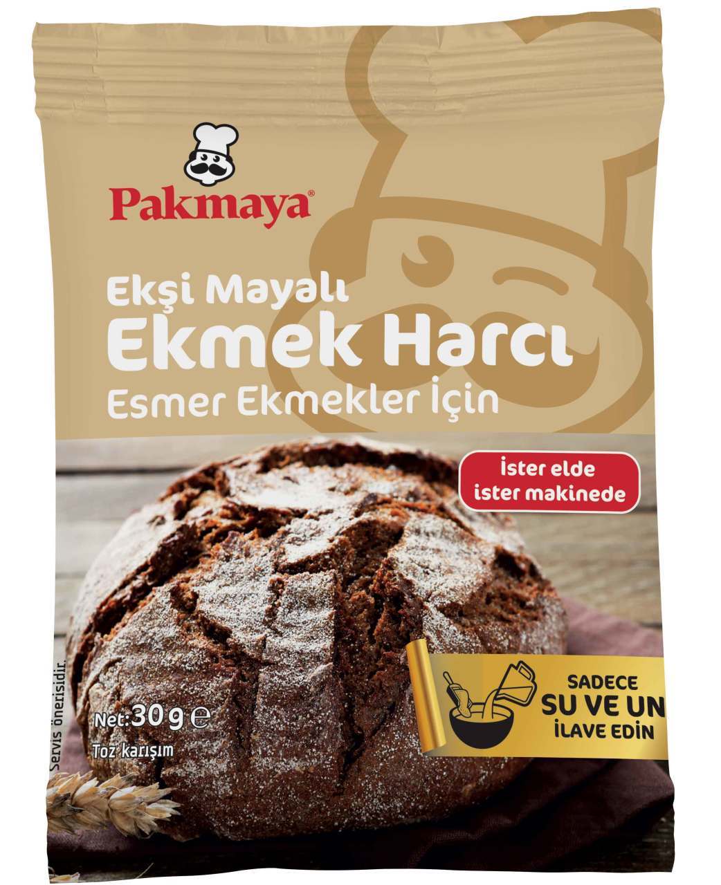 Pakmaya Mayalı Ekiş Mayalı Ekmek Harcı Esmer Ekmekler İçin 30 gr