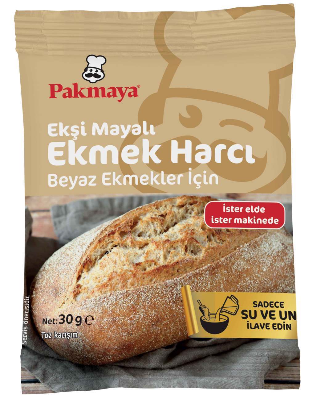 Pakmaya Mayalı Ekiş Mayalı Ekmek Harcı Beyaz Ekmekler İçin 30 gr