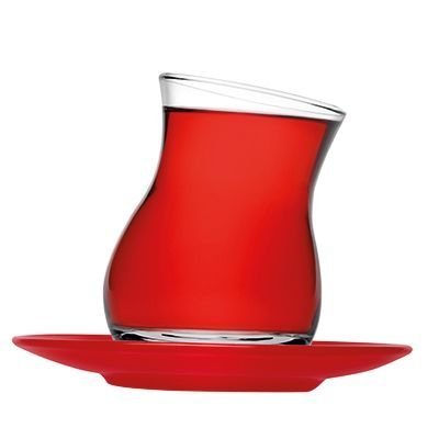 Paşabahçe 96299 Kozan Çay Takımı Kırmızı 8 Parça