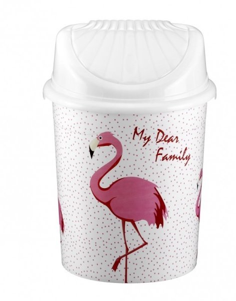 Follow Me 435100 Plastik Çöp Kovası Flamingo 1.7 lt