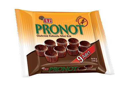 Eti Pronot Glutensiz Kakaolu Mini Kek  9 Adet 144 gr