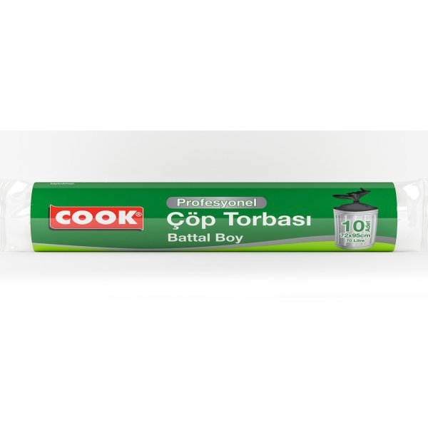 Cook Profesyonel Çöp Torbası Battal Boy 72 x 95 cm 10 Adet