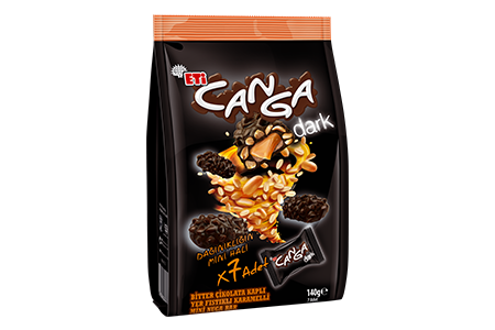 Eti Canga Dark Bitter Çikolata Kaplı  Fıstıklı Karamelli Mini Nuga Bar 140 gr