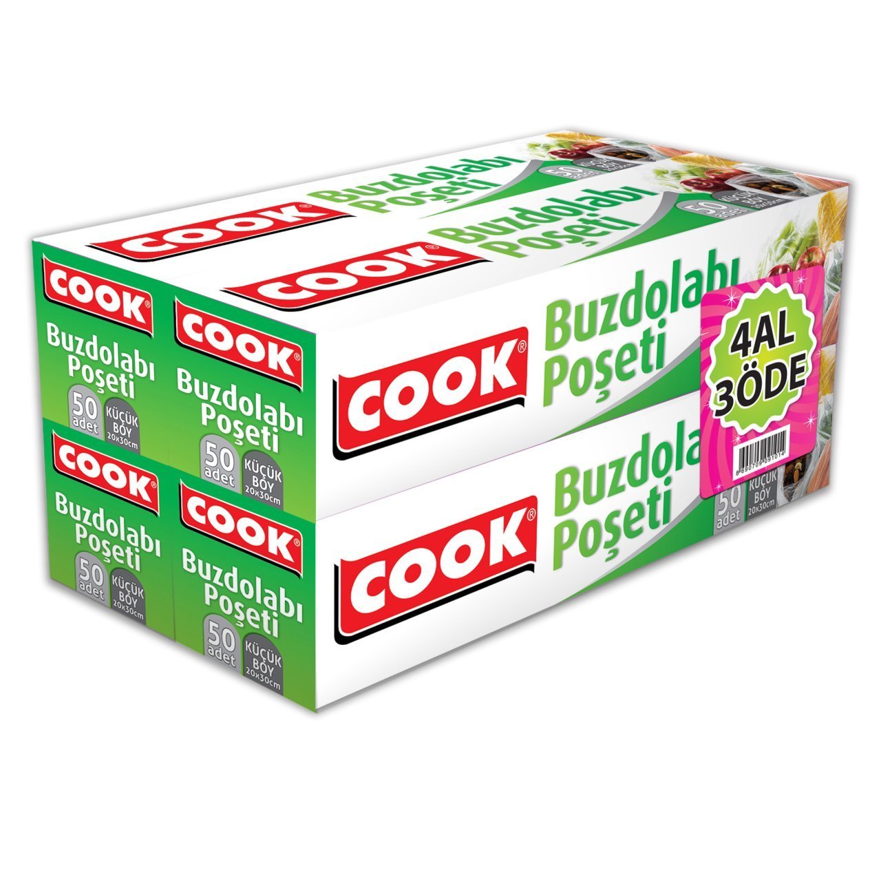 Cook Küçük Boy Buzdolabı Poşeti 20 x 30 cm 200 Adet
