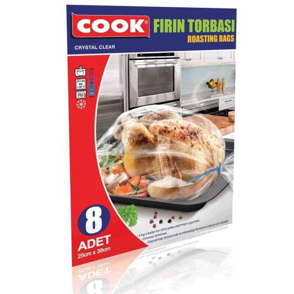Cook Küçük Boy Fırın Torbası 25 x 38 cm 8 Adet