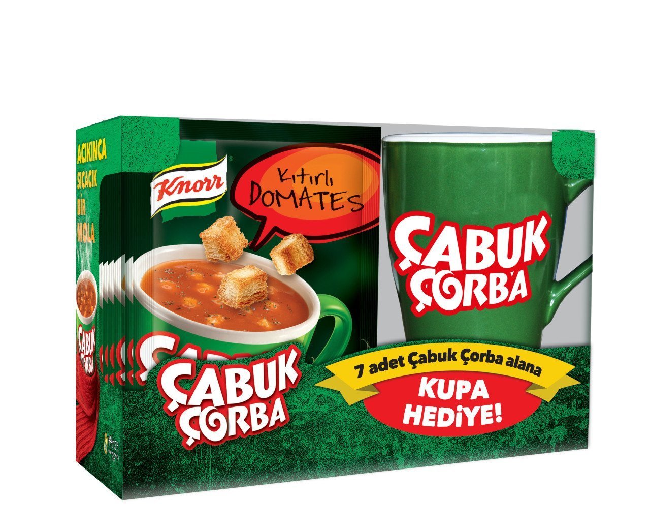 Knorr Çabuk Çorba Kıtırlı Domates 7 Adet + Kupa Hediye