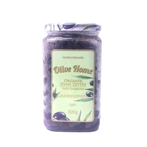 Olive Home Organik Yağlı Salamura Siyah Zeytin 500 gr (XS - 2XS)