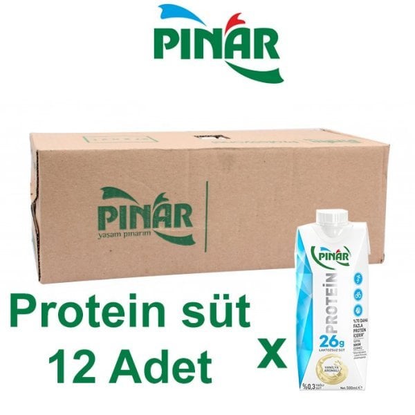 Pınar Protein Süt Vanilya Aromalı 500 ml x 12 Adet