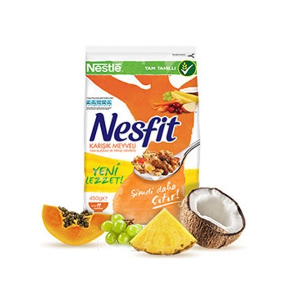 Nestle Nesfit Karışık Meyveli Tam Buğday ve Pirinç Gevreği 400 gr