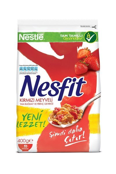 Nestle Nesfit Kırmızı Meyveli Tam Buğday ve Pirinç Gevreği 400 gr