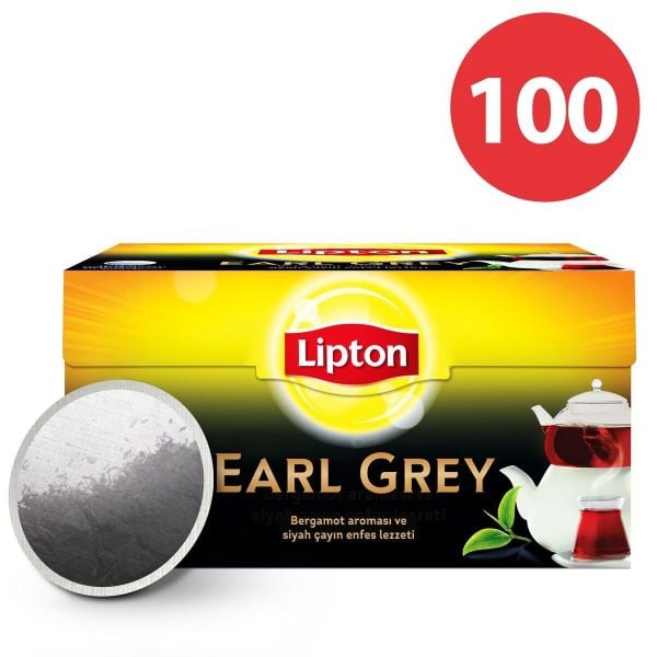 Lipton Earl Grey Bergamot Aromalı Demlik Süzen Poşet Çay 100 Adet
