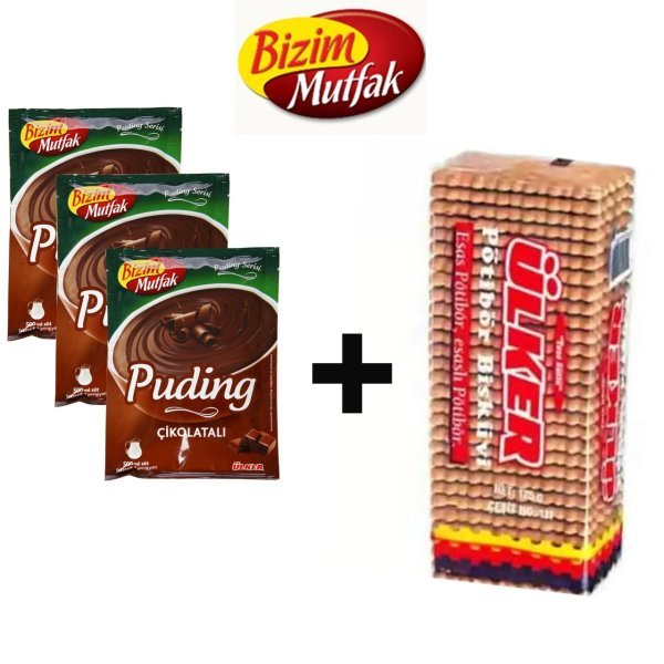 Ülker Bizim Mutfak Kakaolu Puding 3 adet+ Ülker Pötibör Bisküvi 175g