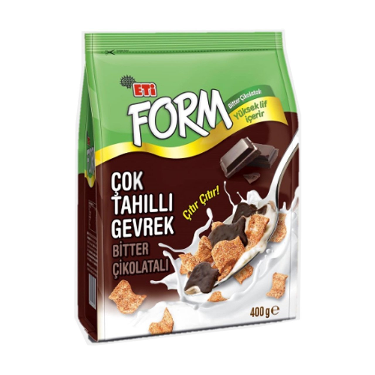 Eti Form Çok Tahıllı Gevrek Bitter Çikolatalı 400 gr