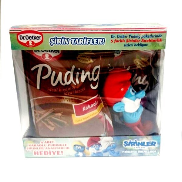 Dr.Oetker Şirin Tarifler Kakaolu Puding 4 Adet + Şirinler Anahtarlık Hediye