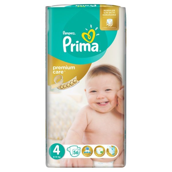 Prima Premium Care No:4 Maxi 56 Adet Mega Paket Bebek Bezi