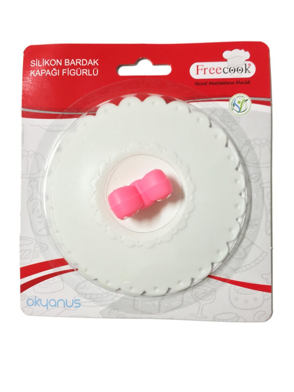 Free Cook Silikon Bardak Kapağı Figürü Beyaz