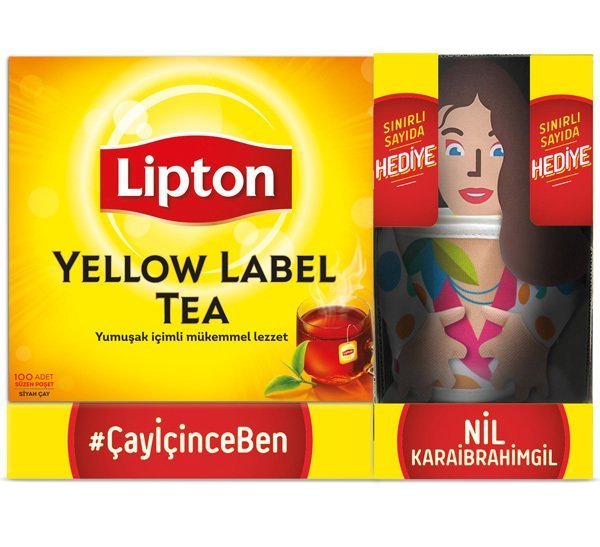 Lipton Yellow Label Tea Süzen Poşet Çay 100 Adet Nil Karaibrahimgil Bardak Hediyeli