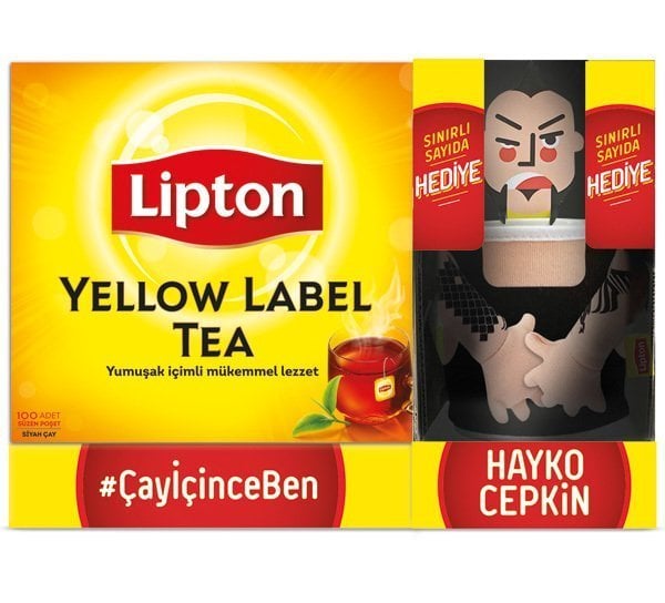 Lipton Yellow Label Tea Süzen Poşet Çay 100 Adet Hayko Cepkin Bardak Hediyeli