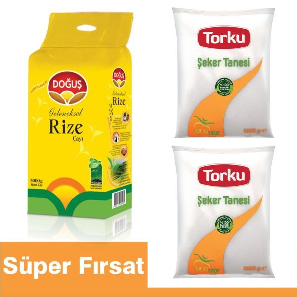 Doğuş Rize Çayı 5 Kg + Torku Şeker 10 kg