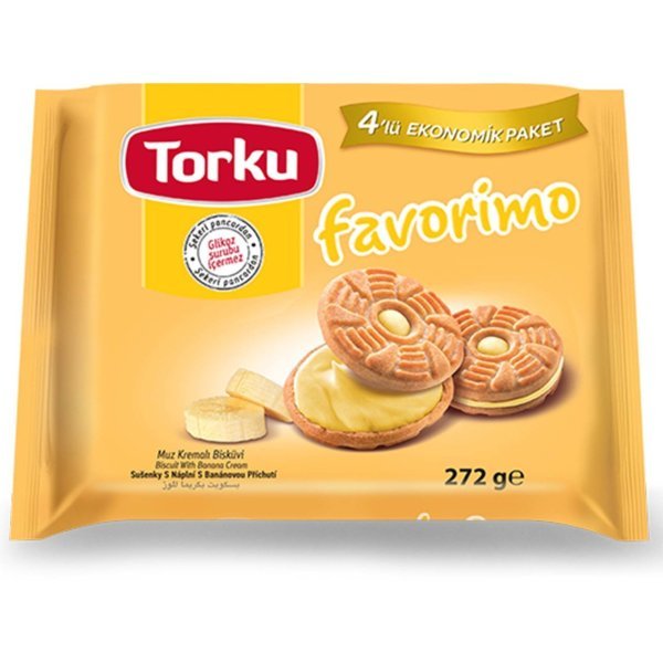 Torku Favorimo Muz Kremalı Bisküvi 76 gr x 4 Adet