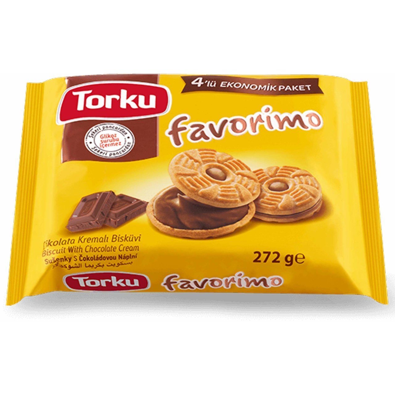 Torku Favorimo Çikolata Kremalı Bisküvi 76 gr x 4 Adet