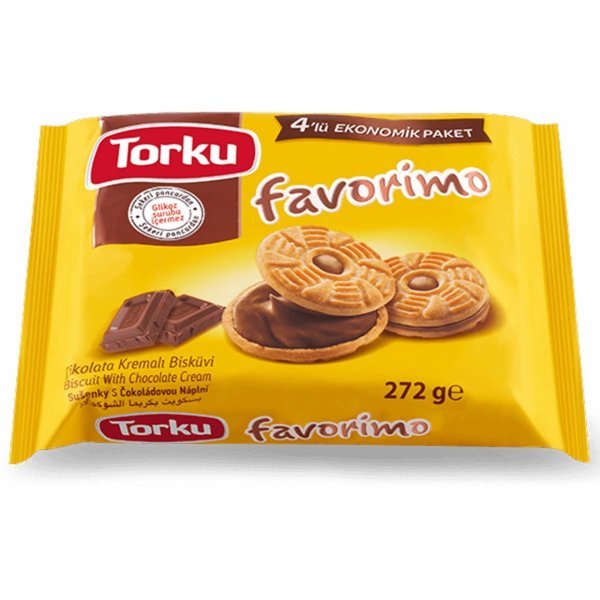 Torku Favorimo Çikolata Kremalı Bisküvi 76 gr x 4 Adet