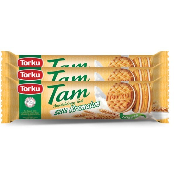 Torku Tam Buğdaylı Bisküvi Sütlü Kremalım 83 gr x 3 Adet