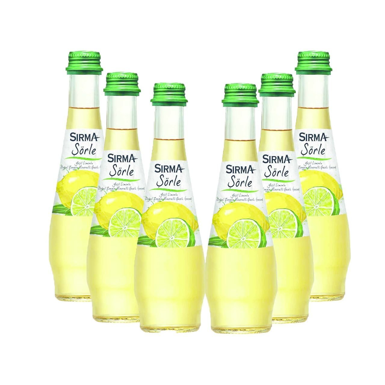 Sırma Schorle Yeşil Limonlu Doğal Zengin Mineralli Gazlı İçecek 200 ml x 6 Adet