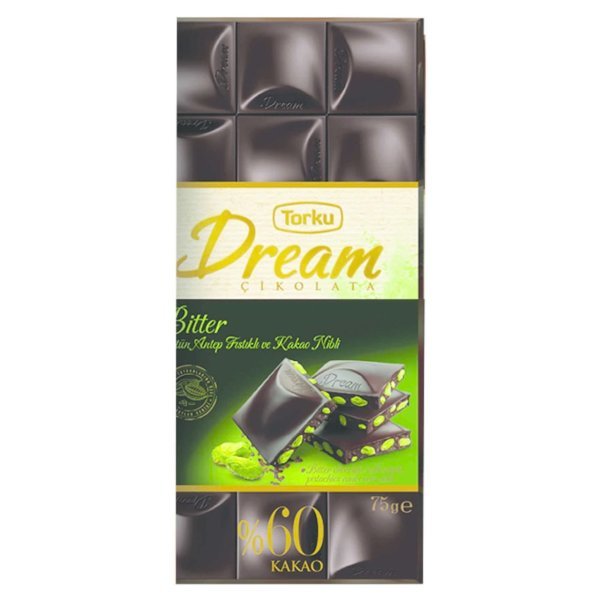 Torku Dream Bitter Bütün Antep Fıstıklı ve Kakao Nibli 75 gr