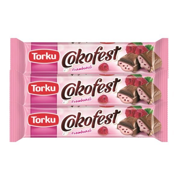 Torku Çokofest Frambuazlı Çikolatalı 34 gr x 3 Adet