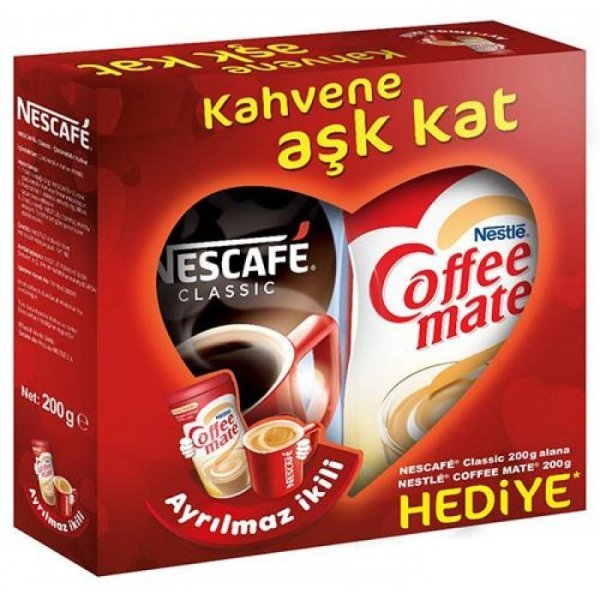 Nescafe Kahvene Aşk Kat Nescafe Classic 200 gr + Coffee Mate 200 gr