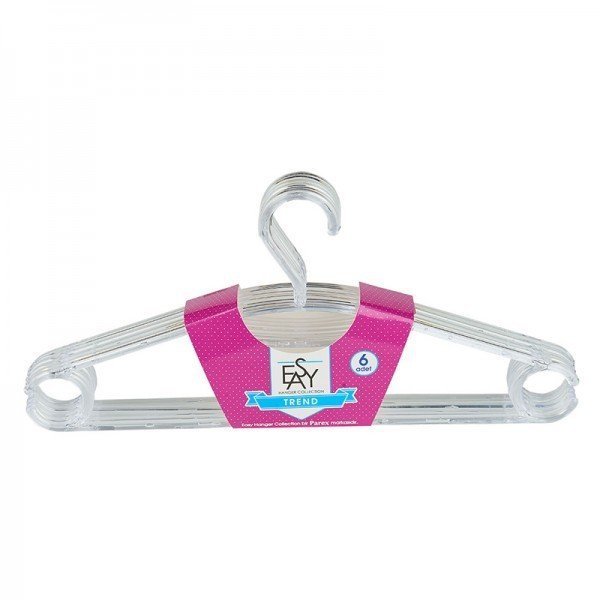 Easy Hanger Plastik Şeffaf Askı 6 Adet