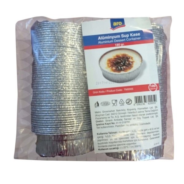 Aro Alüminyum Sup Kase 180 gr 100 Adet