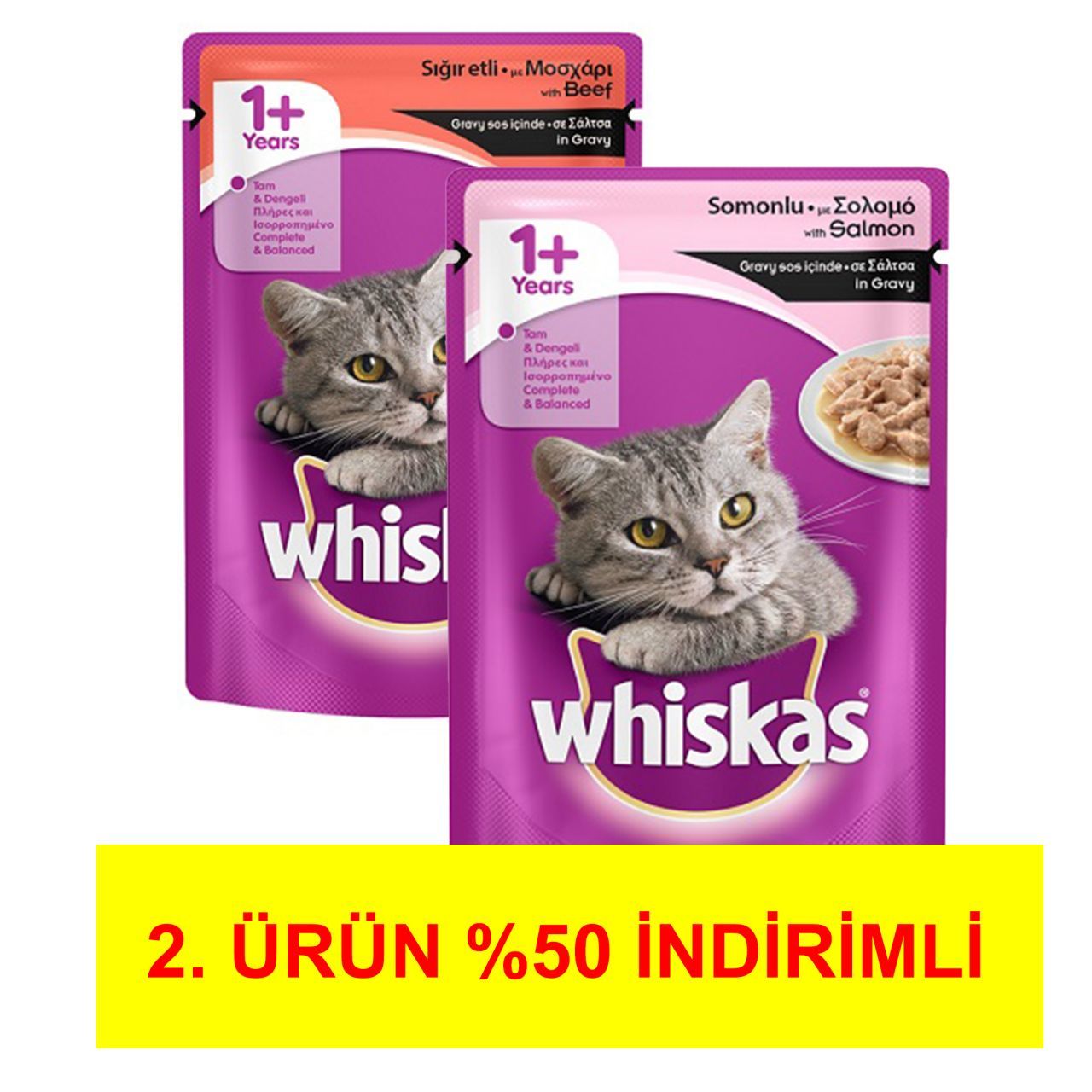 Whiskas Pouch Konservesi 2x100 gr Yetişkin Kedi Konservesi