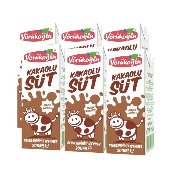 Yörükoğlu Kakaolu Süt 200 ml x 6 Adet