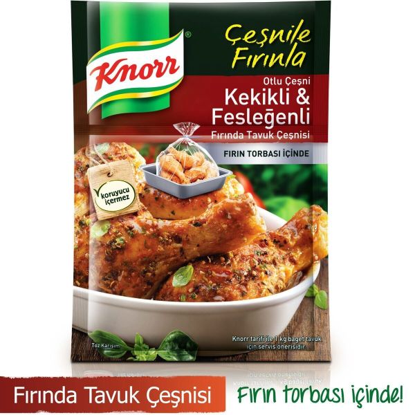 Knorr Otlu Çeşni  Kekikli ve Fesleğenli Fırında Tavuk Çeşnisi 32 gr