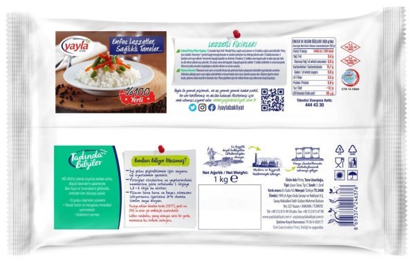 Yayla Klasik Pilavlık Yerli Pirinç 1 kg