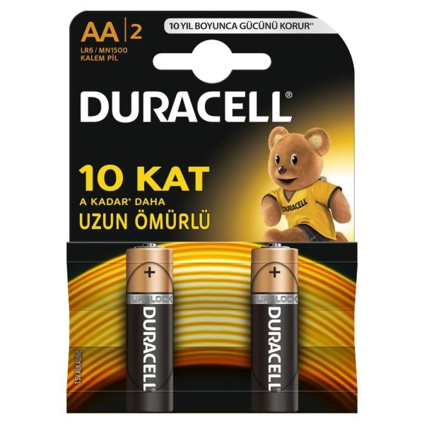 Duracell Alkalin AA Kalem Pil 2 Adet