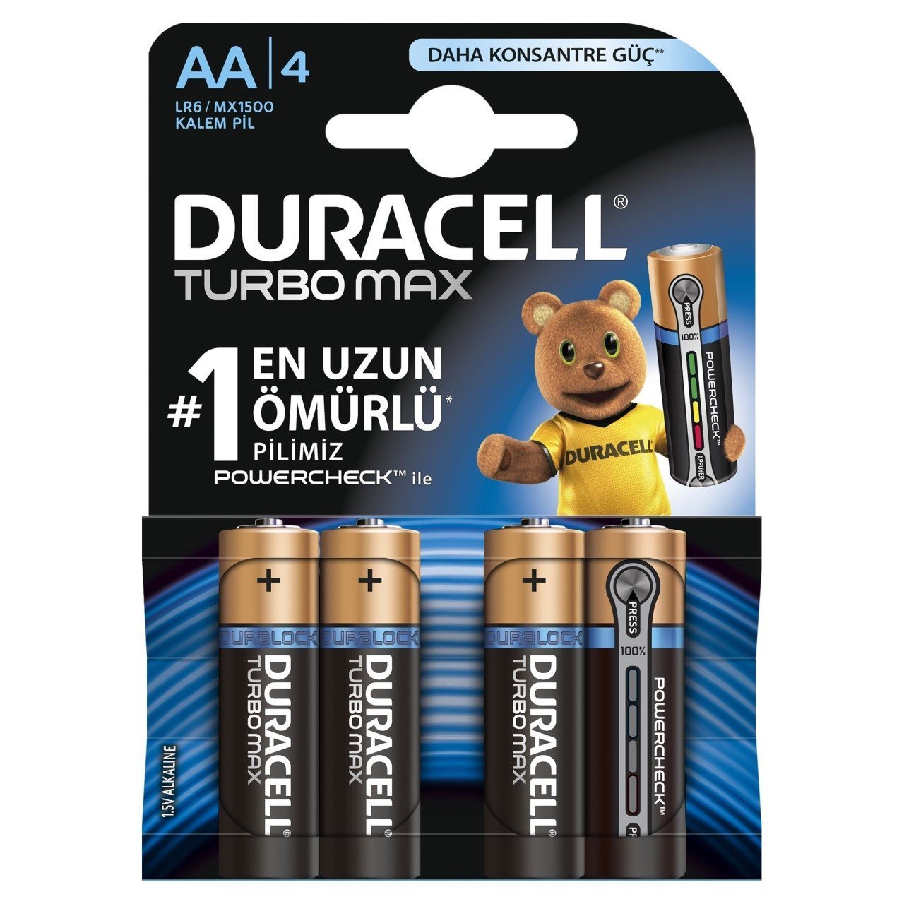 Duracell Alkalin AA Turbo Max Kalem Pil 4 Adet
