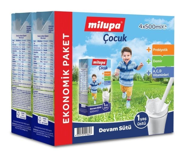 Milupa Çocuk Tetra Sıvı Devam Sütü 500 ml x 4 Adet
