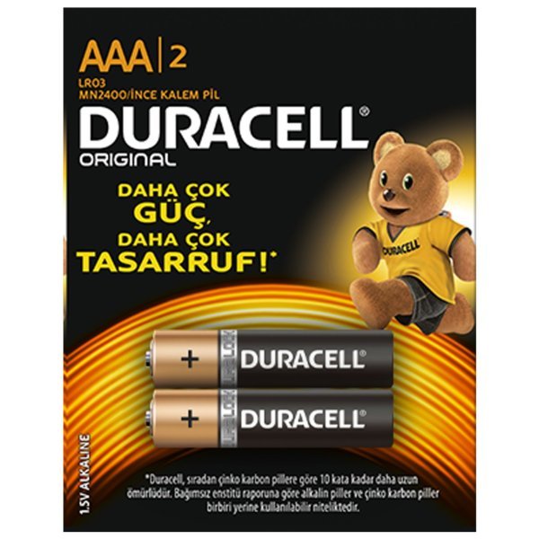 Duracell Alkalin AAA İnce Kalem Pil 2 Adet
