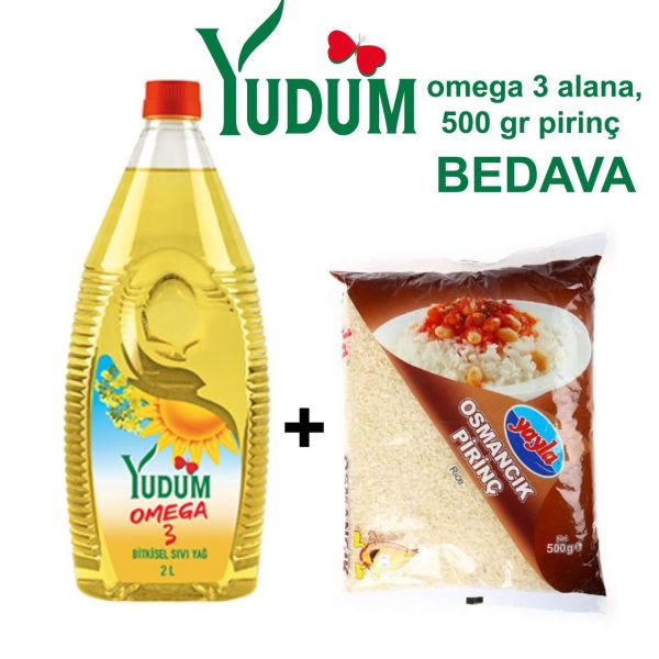 Yudum Omega 3 2lt + Yayla Osmancık Pirinç 500 gr