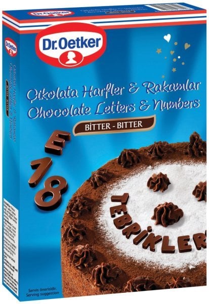Dr.Oetker Çikolata Harfler & Rakamlar Bitter 60 gr
