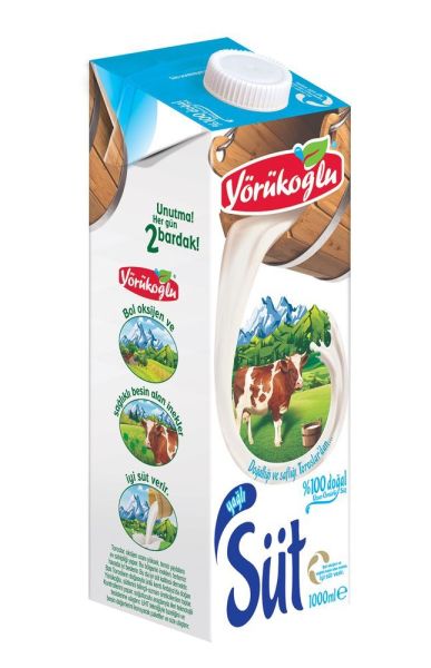 Yörükoğlu Yağlı Süt 1 lt x 12 Adet