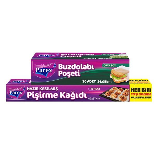 Parex Pişirme Kağıdı 8 m +  Buzdolabı Poşeti 30 Adet