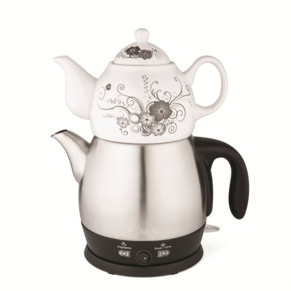 King P-315 Çelik Çay Makinesi Gümüş
