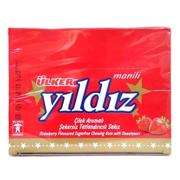 Ülker Yıldız Çilek Arommalı Şekersiz Tatlandırıcılı Sakız 100 Adet