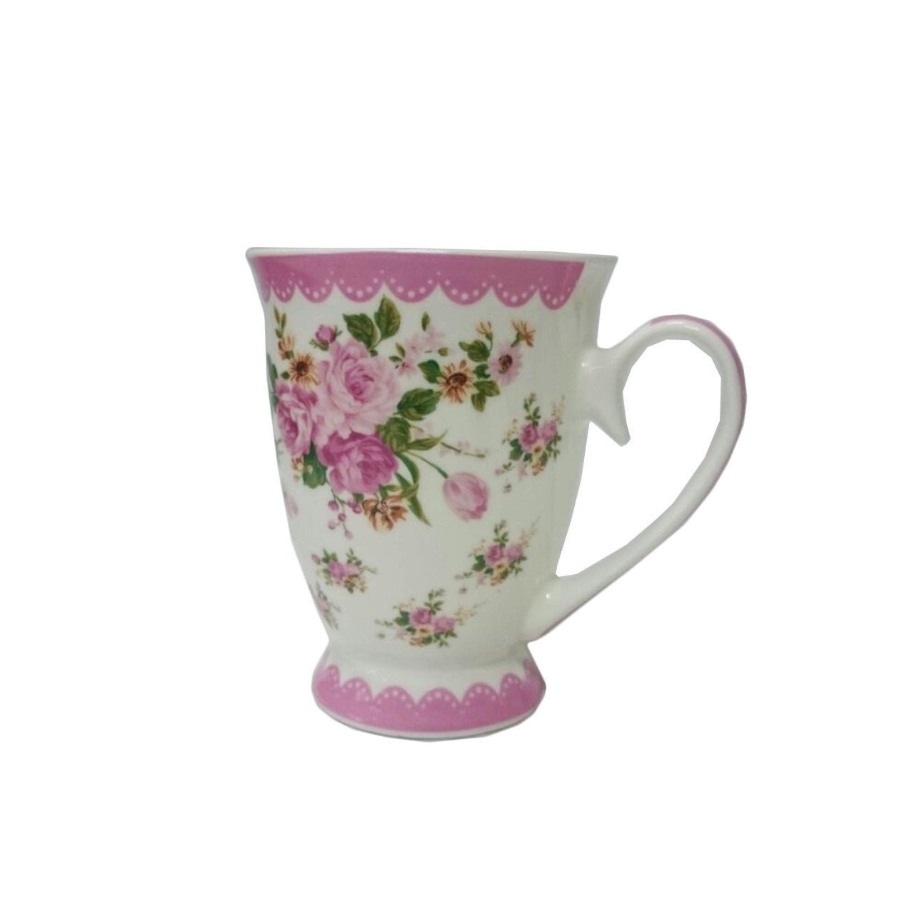 LVN31430 Pembe Çiçek Desenli Kupa
