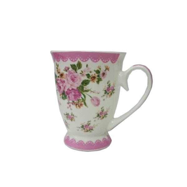 LVN31430 Pembe Çiçek Desenli Kupa