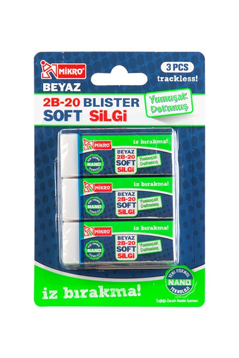 Mikro 2B-20 Blister Soft Silgi 3 Adet